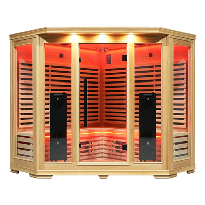 Blisspod Vienna RED 4–5 Person Full-Spectrum Infrared Corner Sauna