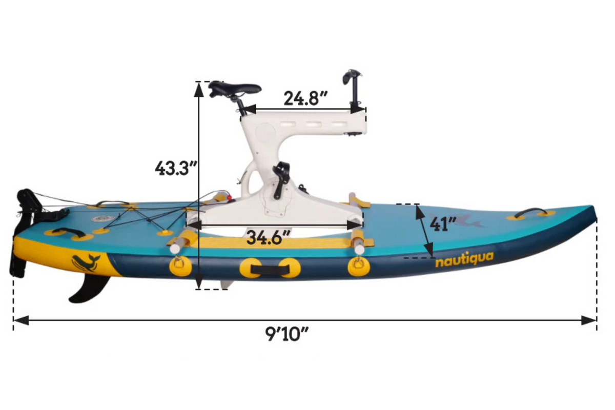 Nautiqua BELIZE Inflatable Paddleboard Water Bike with Pedal Drive