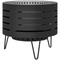Athenas Decor Round Wood-Burning Fire Pit with Ash Tray & Poker