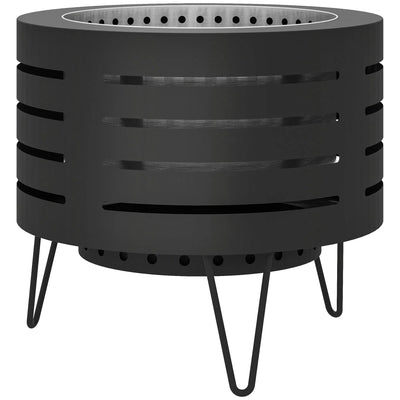 Athenas Decor Round Wood-Burning Fire Pit with Ash Tray & Poker