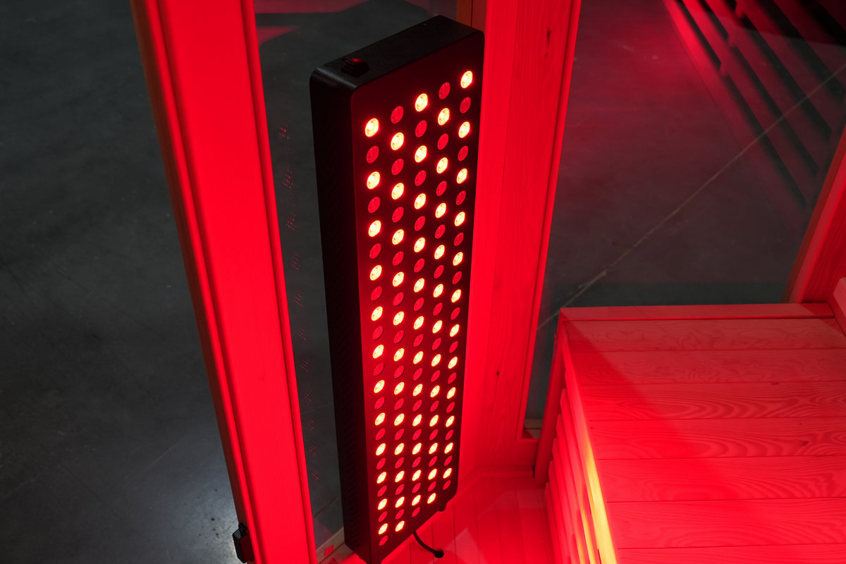 Blisspod Vienna RED 4–5 Person Full-Spectrum Infrared Corner Sauna