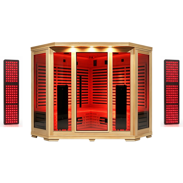 Blisspod Vienna RED 4–5 Person Full-Spectrum Infrared Corner Sauna