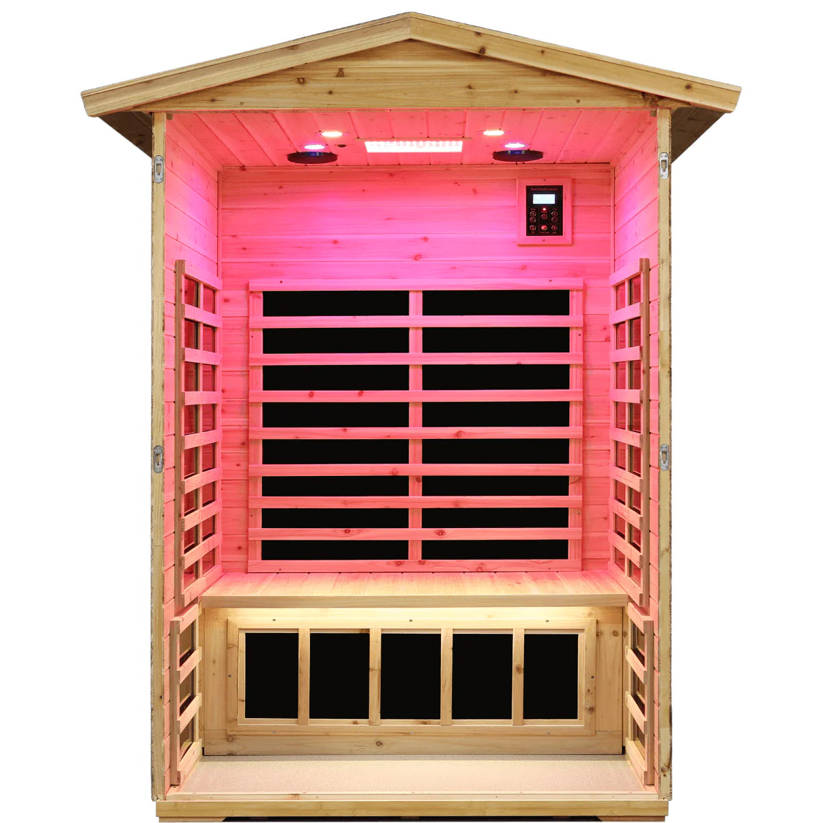 Garner-902Vs 2 Person Outdoor Far Infrared Sauna (Enhanced with Red Light Therapy)