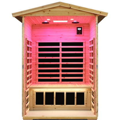 Garner-902Vs 2 Person Outdoor Far Infrared Sauna (Enhanced with Red Light Therapy)
