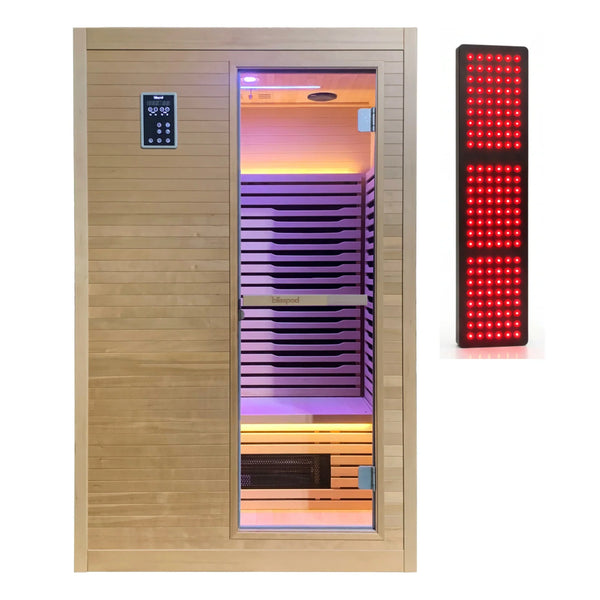 Blisspod Helsinki 2-Person Full-Spectrum Infrared Sauna with Red Light Panel