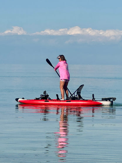 Nautiqua ARUBA Inflatable Fishing Pedal Kayak & Paddleboard, Red