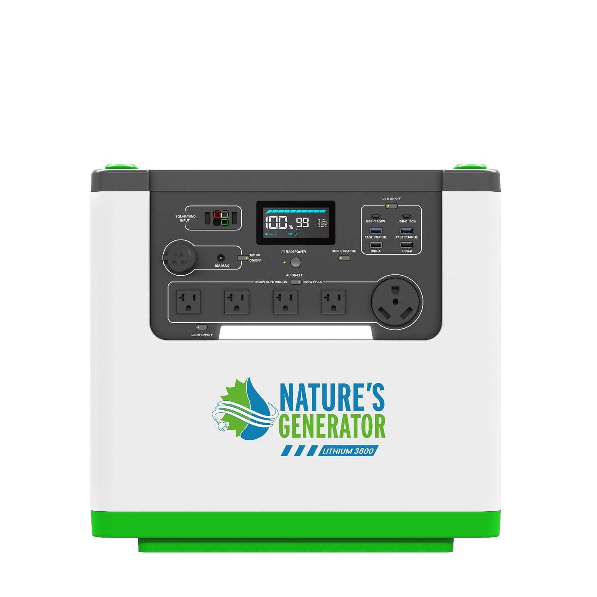 Nature's Generator L3600 Solar Generator Bundle, 3600W, 3072Wh