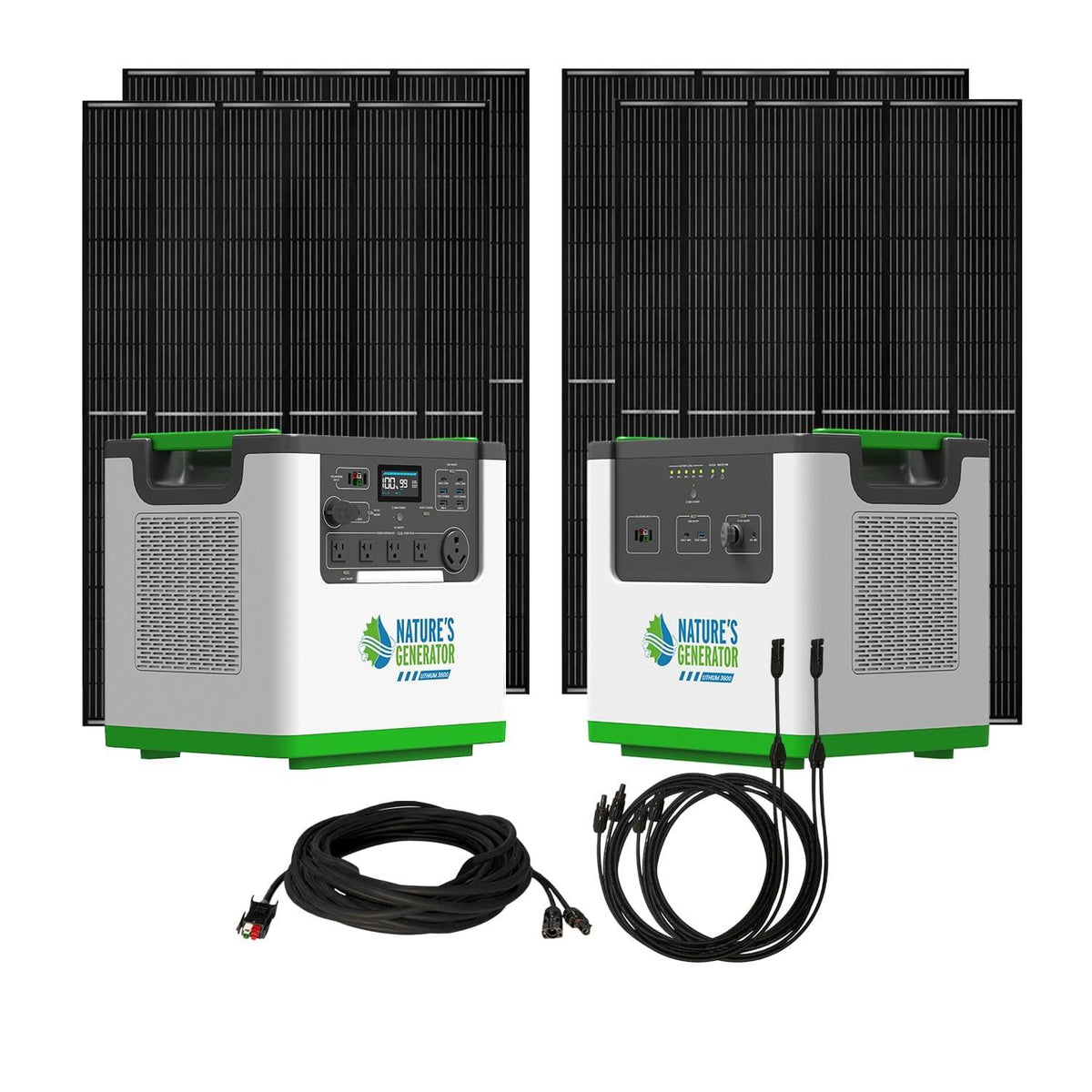 Nature's Generator L3600 Solar Generator Bundle, 3600W, 3072Wh