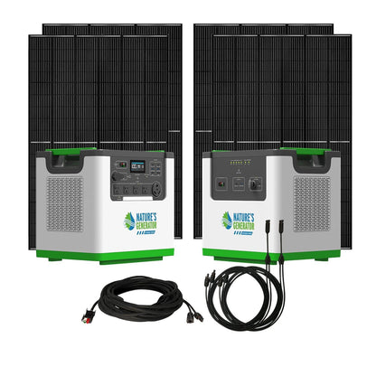 Nature's Generator L3600 Solar Generator Bundle, 3600W, 3072Wh