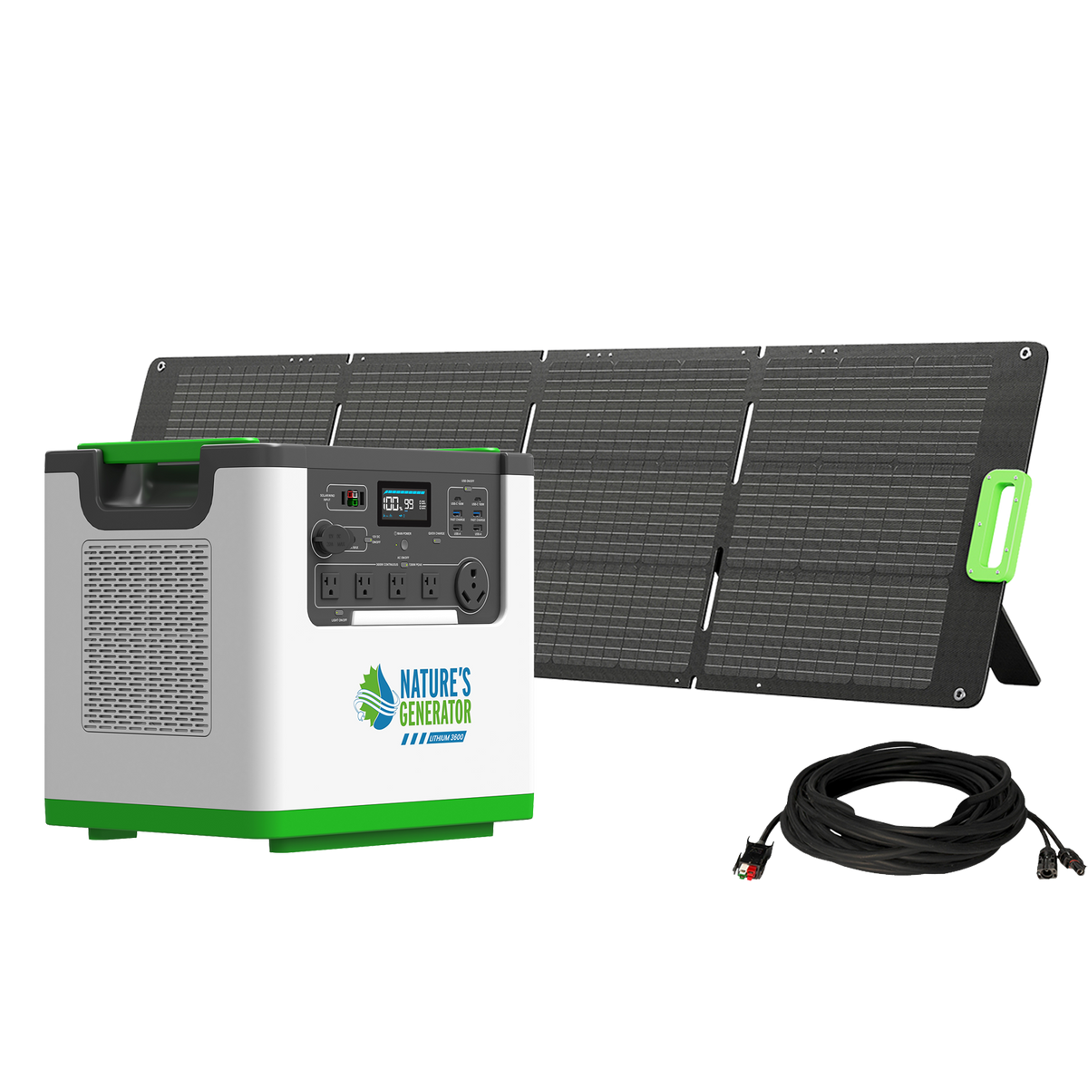 Nature's Generator L3600 Solar Generator Bundle, 3600W, 3072Wh