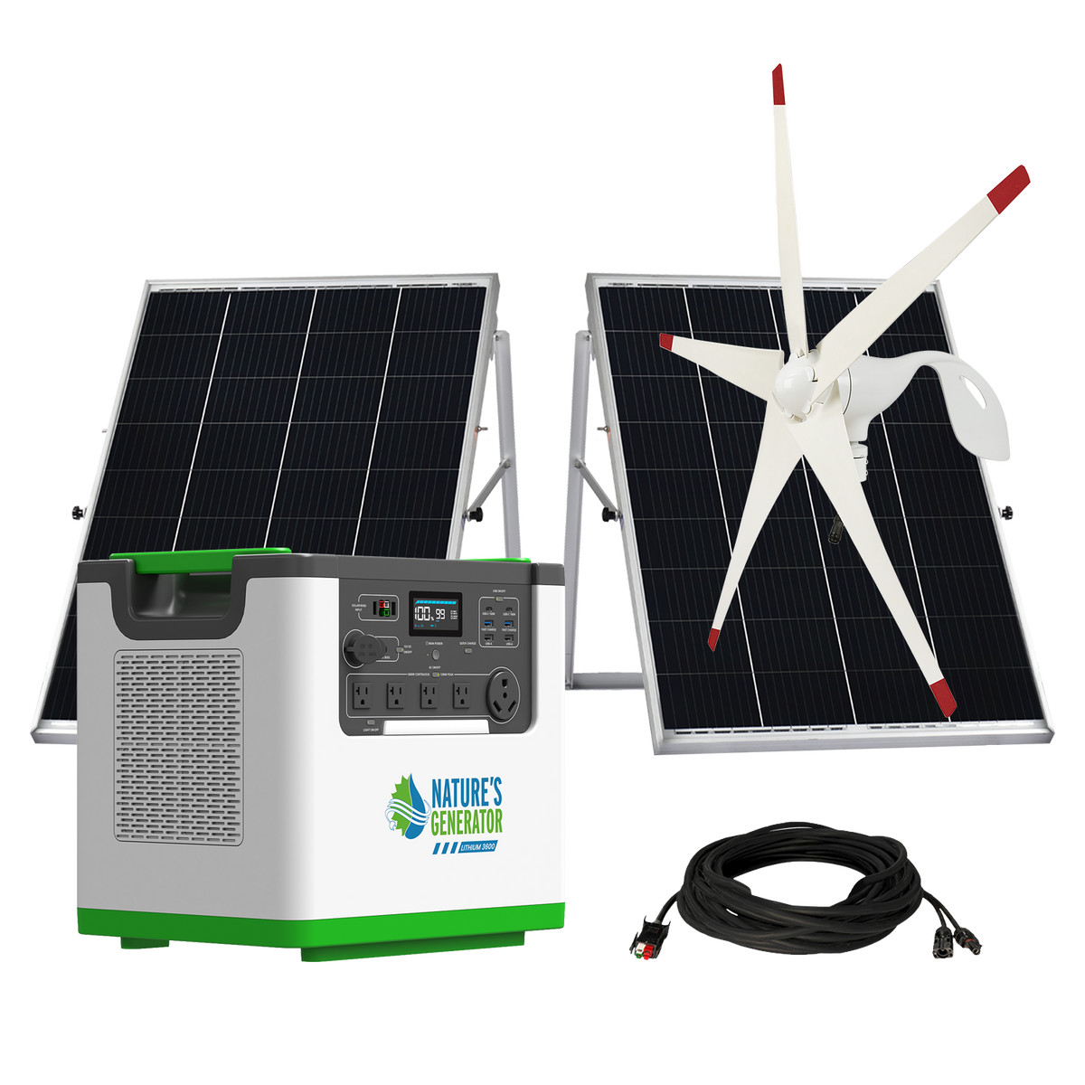 Nature's Generator L3600 Solar & Wind Generator Bundle, 3600W