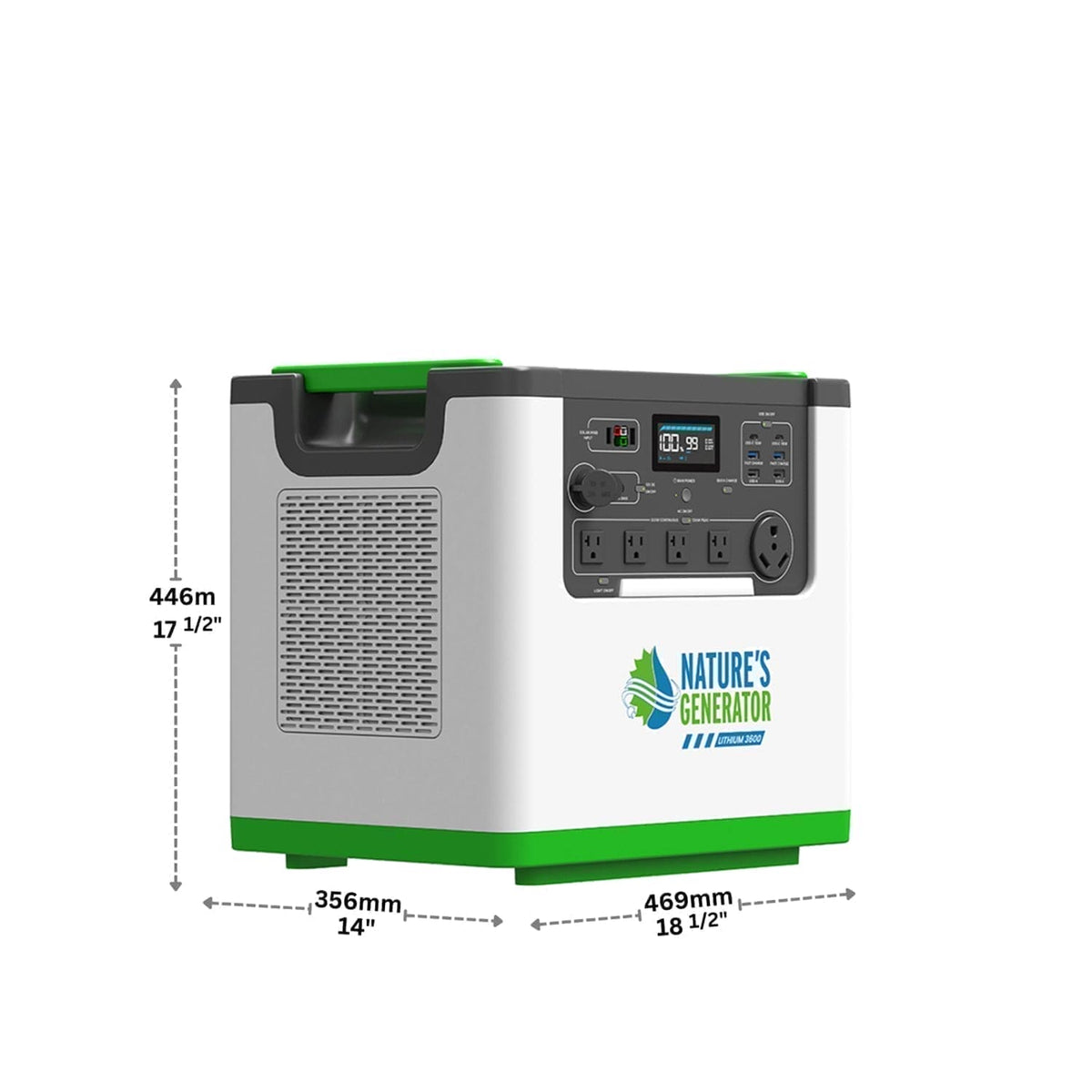 Nature's Generator L3600 Solar Generator Bundle, 3600W, 3072Wh