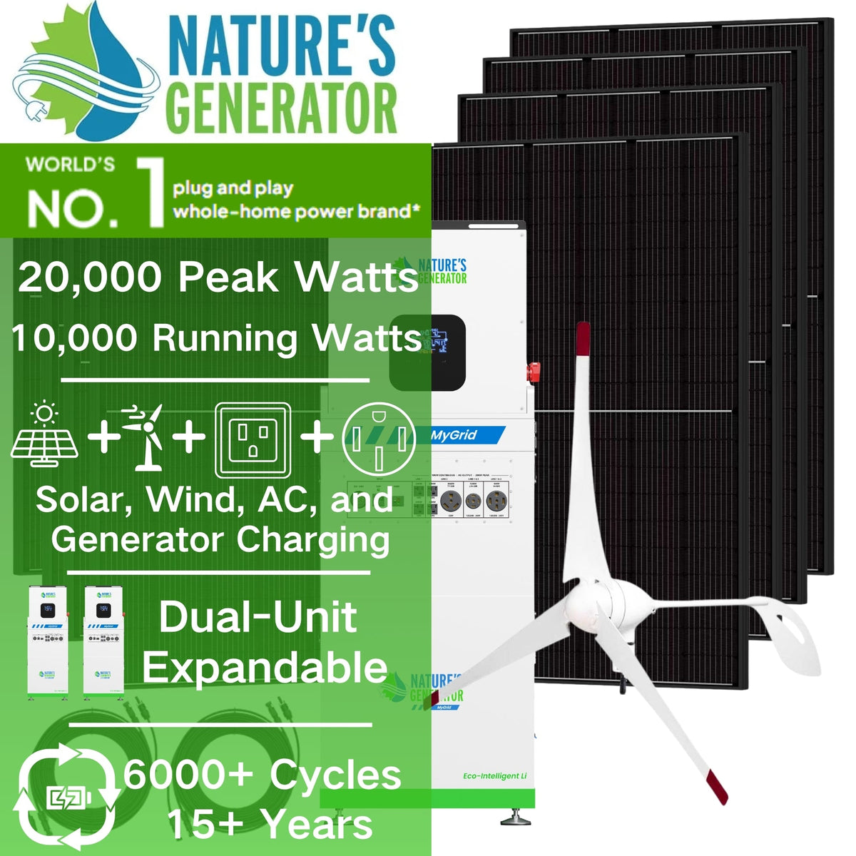 Nature's Generator MyGrid 10K Gen 2 Solar & Wind Bundle