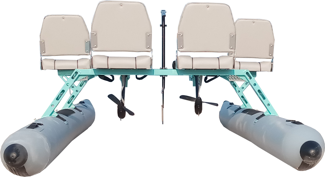 ONA Inflatable Pedal Boat, 3.7 m, 1-, 2- or 4-Seat Options