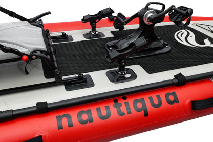 Nautiqua ARUBA Inflatable Fishing Pedal Kayak & Paddleboard, Red