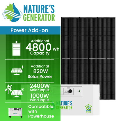 Nature's Generator Powerhouse Power Pod & 440W Solar Panel Bundle