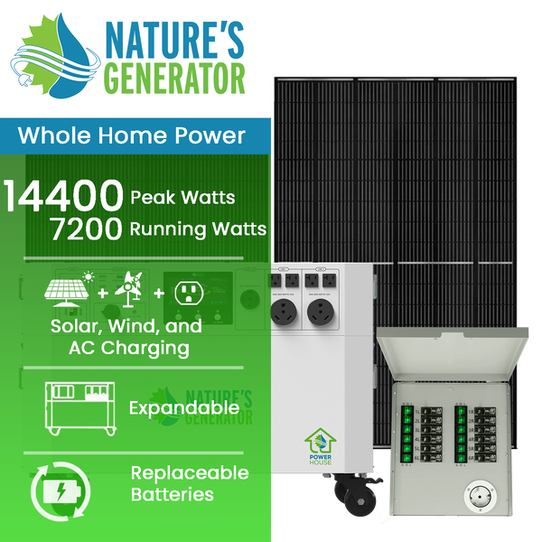 Nature's Generator Powerhouse Gen 2 Solar Generator & Transfer Switch