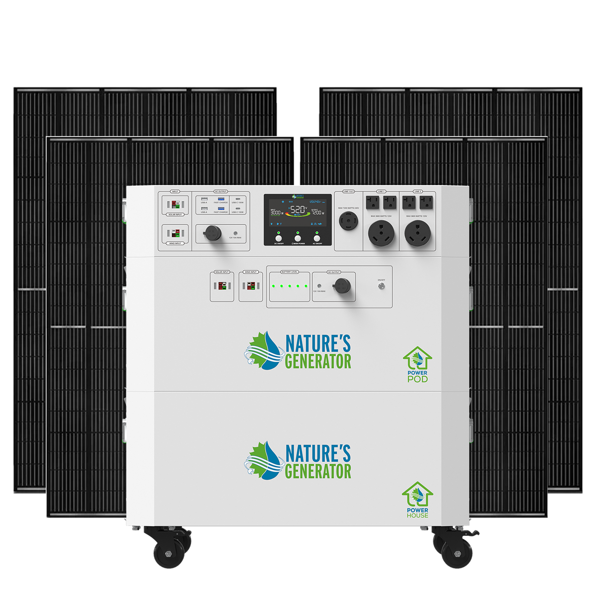 Nature's Generator Powerhouse Gen 2 Solar Bundle, Panel & Pod Options