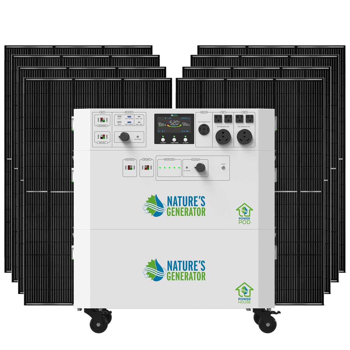 Nature's Generator Powerhouse Gen 2 Solar Bundle, Panel & Pod Options