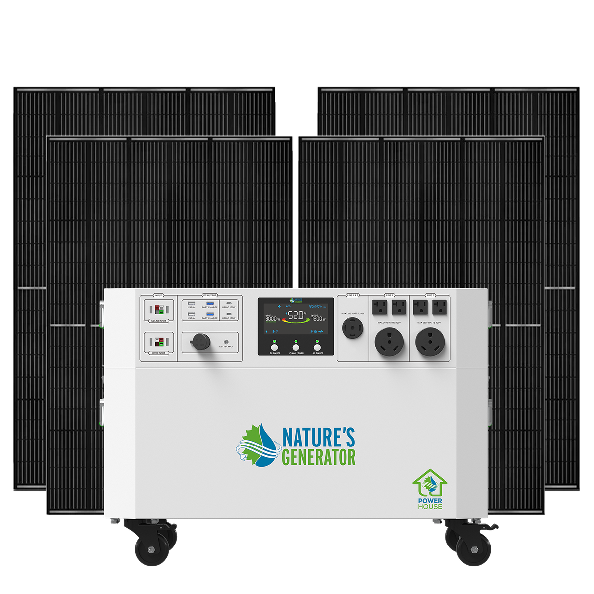 Nature's Generator Powerhouse Gen 2 Solar Bundle, Panel & Pod Options