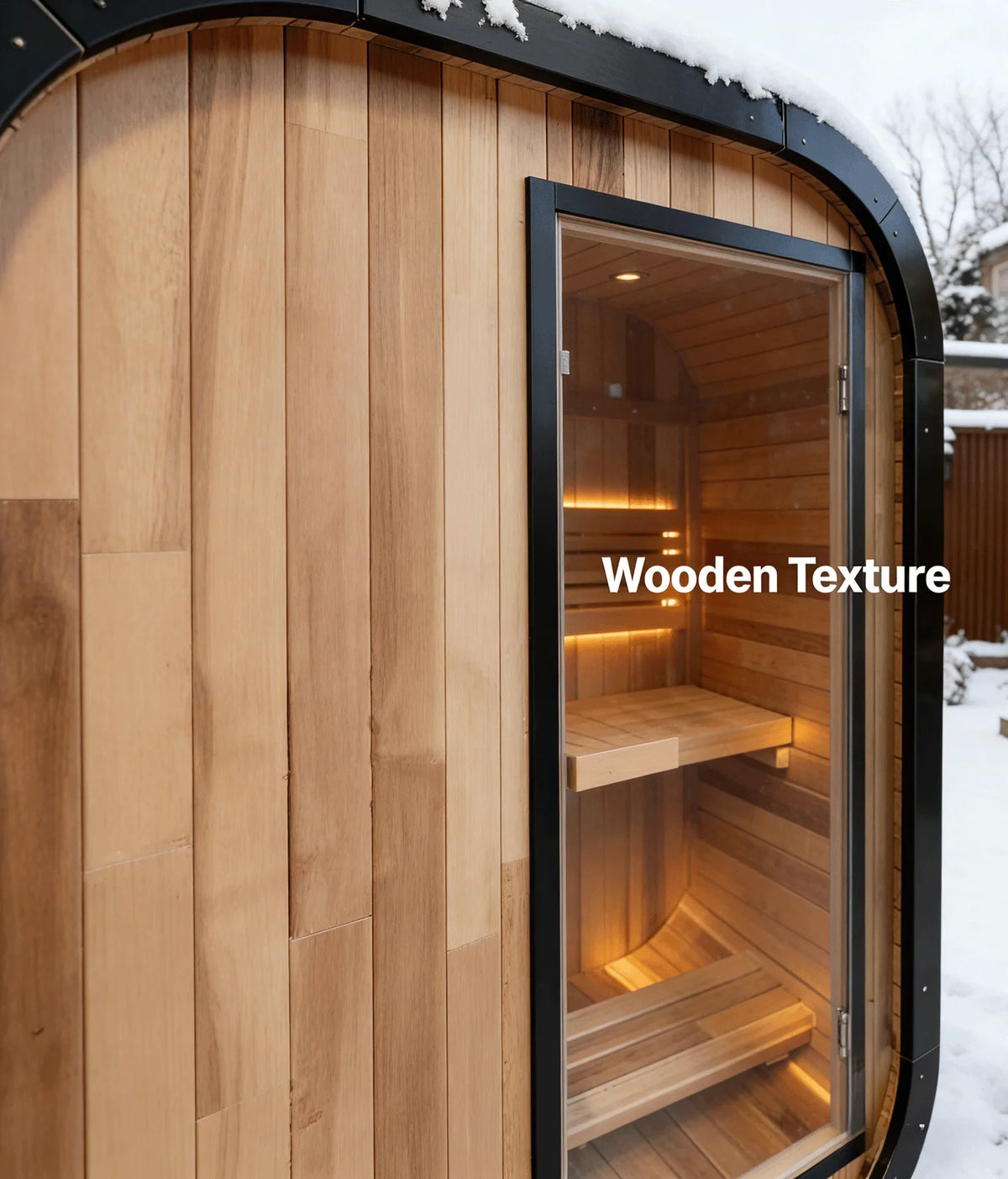 Athenas Decor Panoramic Outdoor Sauna with Glass Front, Build Options