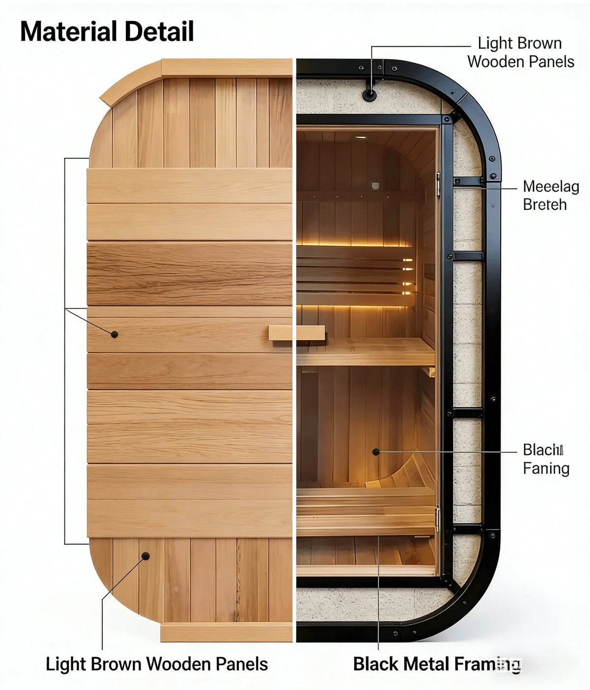 Athenas Decor Panoramic Outdoor Sauna with Glass Front, Build Options