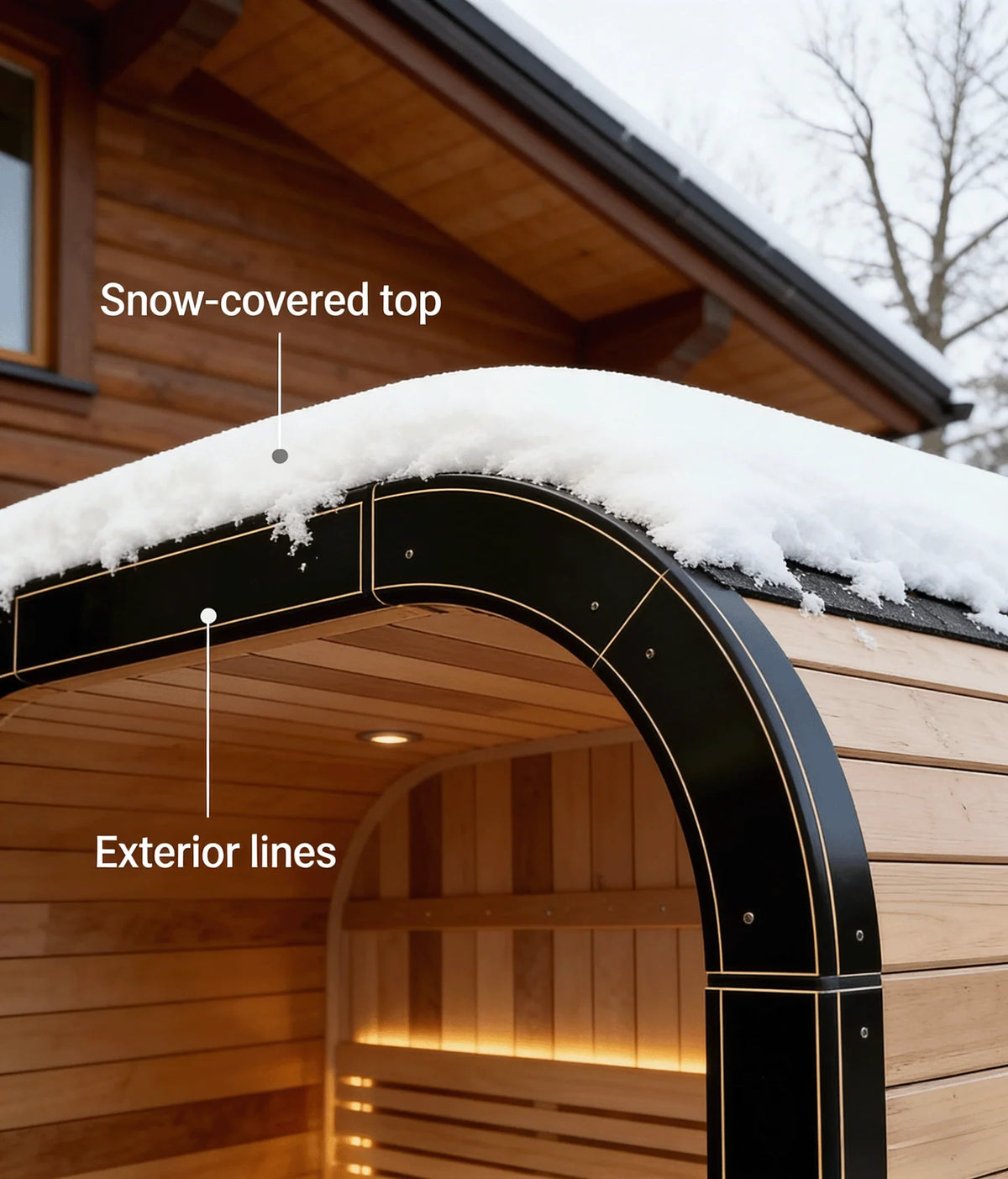 Athenas Decor Panoramic Outdoor Sauna with Glass Front, Build Options