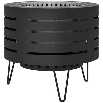 Athenas Decor Round Wood-Burning Fire Pit with Ash Tray & Poker