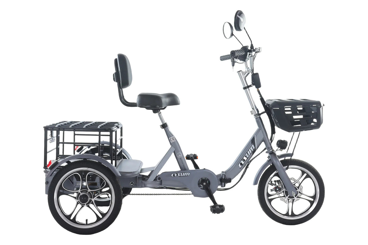 Snagva Foldable Electric Cargo Tricycle, 48V 400W, 16-Inch Tires