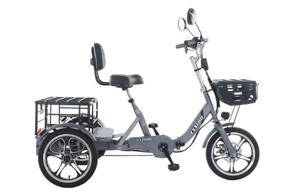 Snagva Foldable Electric Cargo Tricycle, 48V 400W, 16-Inch Tires