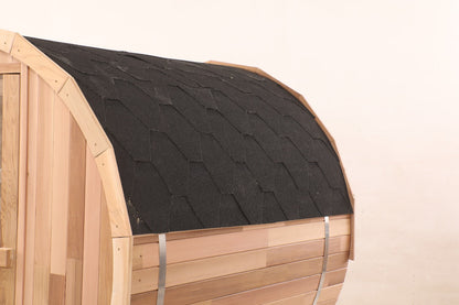 Blisspod Prague Red Cedar Barrel Sauna with Glass Back & Porch Seats