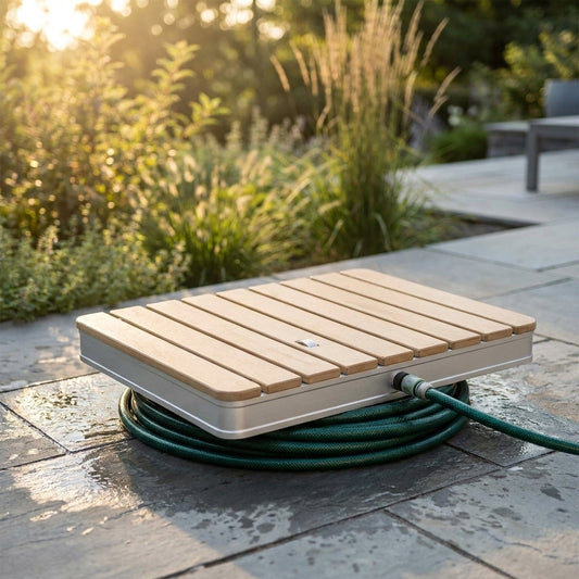 Upside down Portable Outdoor Shower with Garden Hose Attachment — Studio Shot