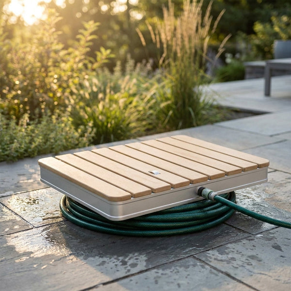 Upside down Portable Outdoor Shower with Garden Hose Attachment — Studio Shot