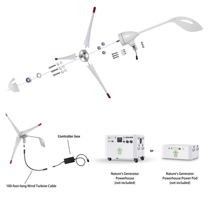 Nature's Generator Powerhouse Gen 2 Solar & Wind Generator Bundle