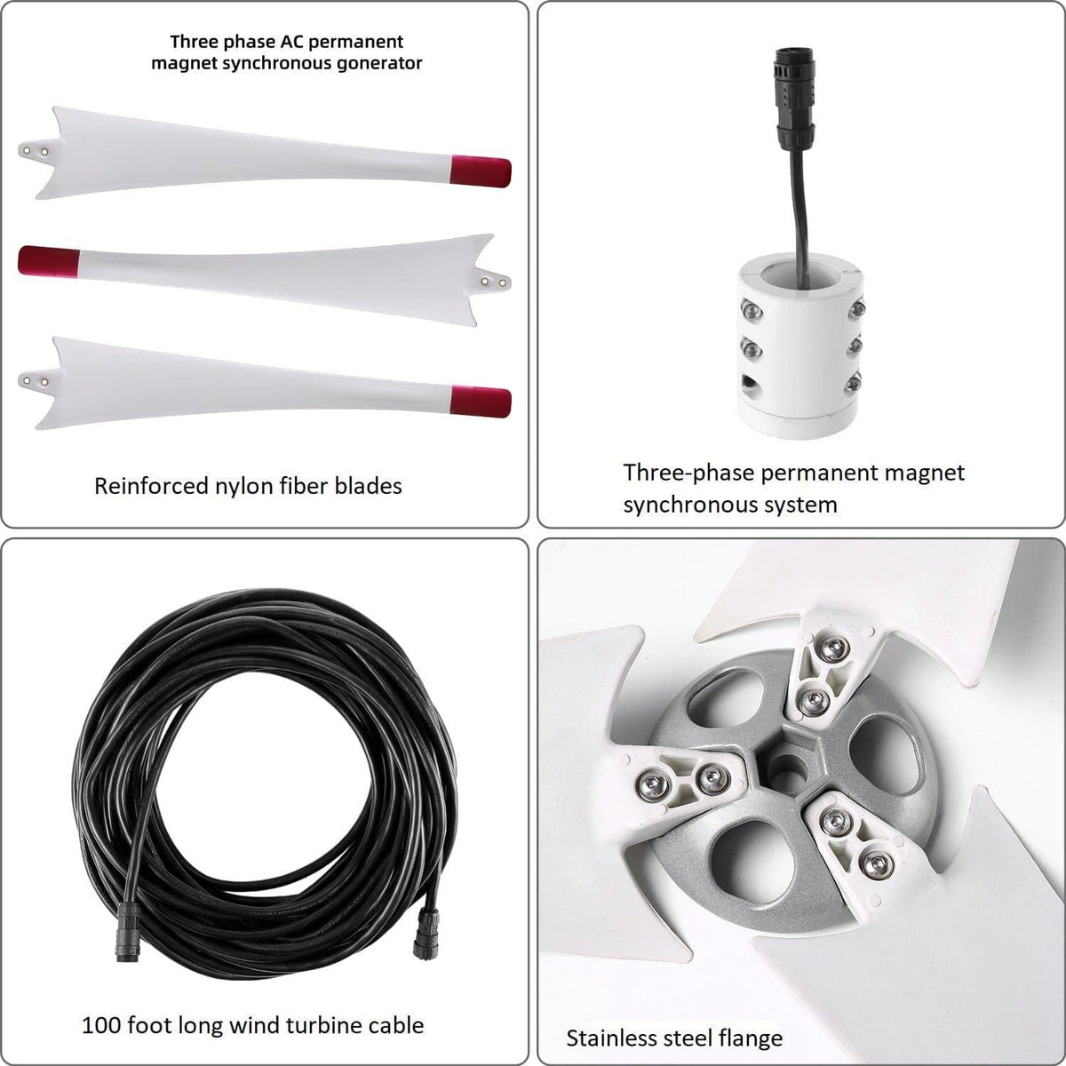 Nature's Generator 350W Wind Turbine with Controller & 100-Foot Cable