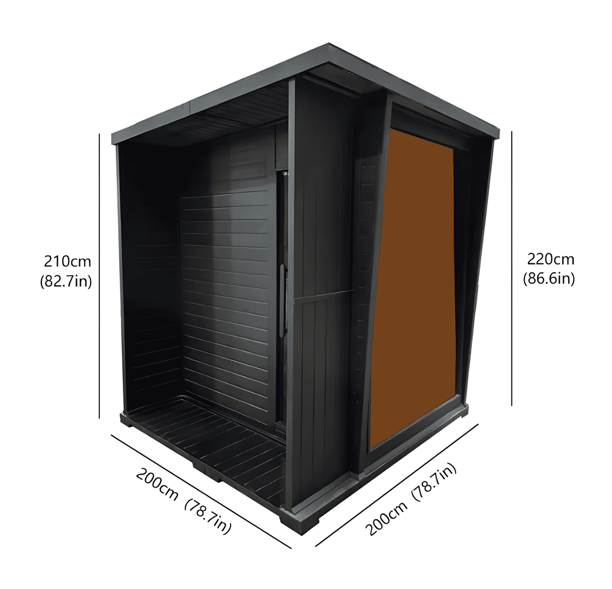 DONJOHNSTYLE4URHOME 4-Person Hemlock Sauna with 9kW Heater, Black