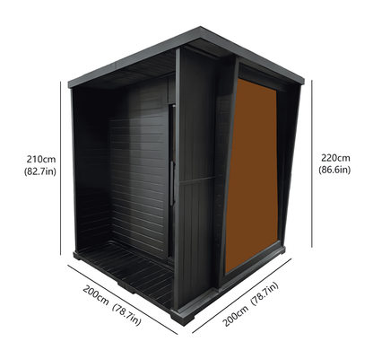 DONJOHNSTYLE4URHOME 4-Person Hemlock Sauna with 9kW Heater, Black