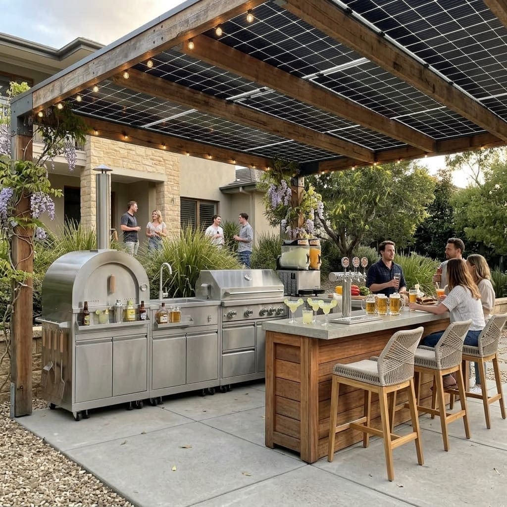 304 Stainless Steel Outdoor Kitchen with Pizza Oven & Grill