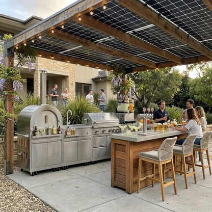 304 Stainless Steel Outdoor Kitchen with Pizza Oven & Grill
