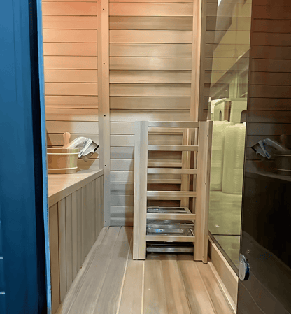 DONJOHNSTYLE4URHOME 4-Person Hemlock Sauna with 9kW Heater, Black