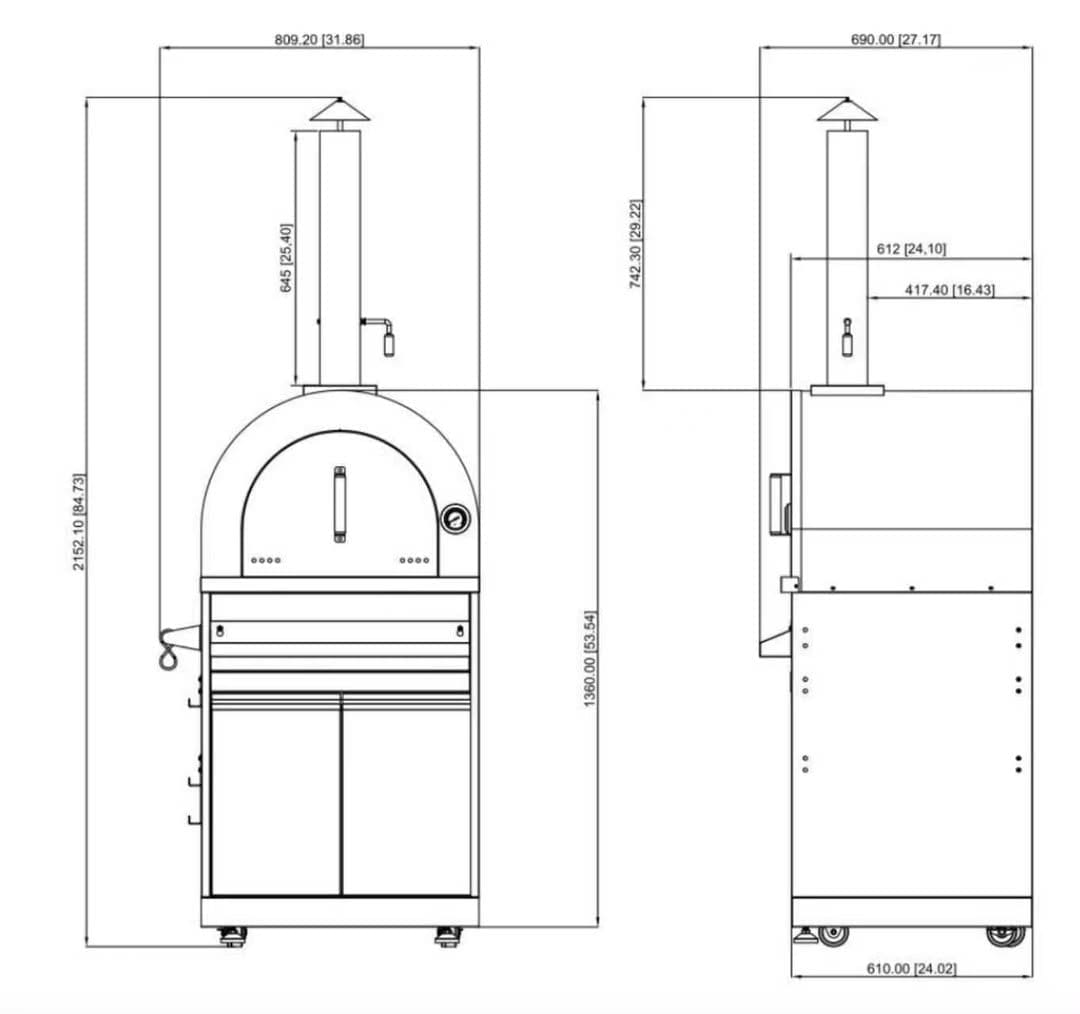 304 Stainless Steel Outdoor Kitchen with Pizza Oven & Grill