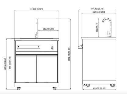 304 Stainless Steel Outdoor Kitchen with Pizza Oven & Grill